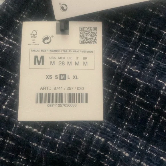 Zara - M - Blue/White/Black NWT - Picture 6 of 7